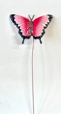 HOME GARDEN POOL DECOR - PINK BUTTERFLY YARD STAKE /PICK  15" X 4.5"  NEW  #1