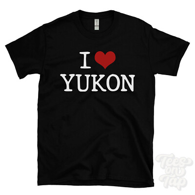 I LOVE YUKON T-SHIRT Herz Reisender Entdecker Abenteuer Wildnis Kanada Regionen