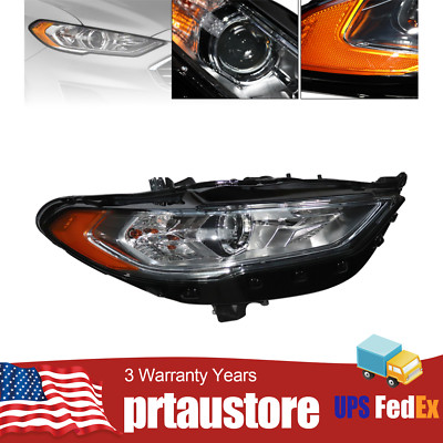 For 2017-2020 Ford Fusion Passenger Side Halogen Headlight without LED Projector