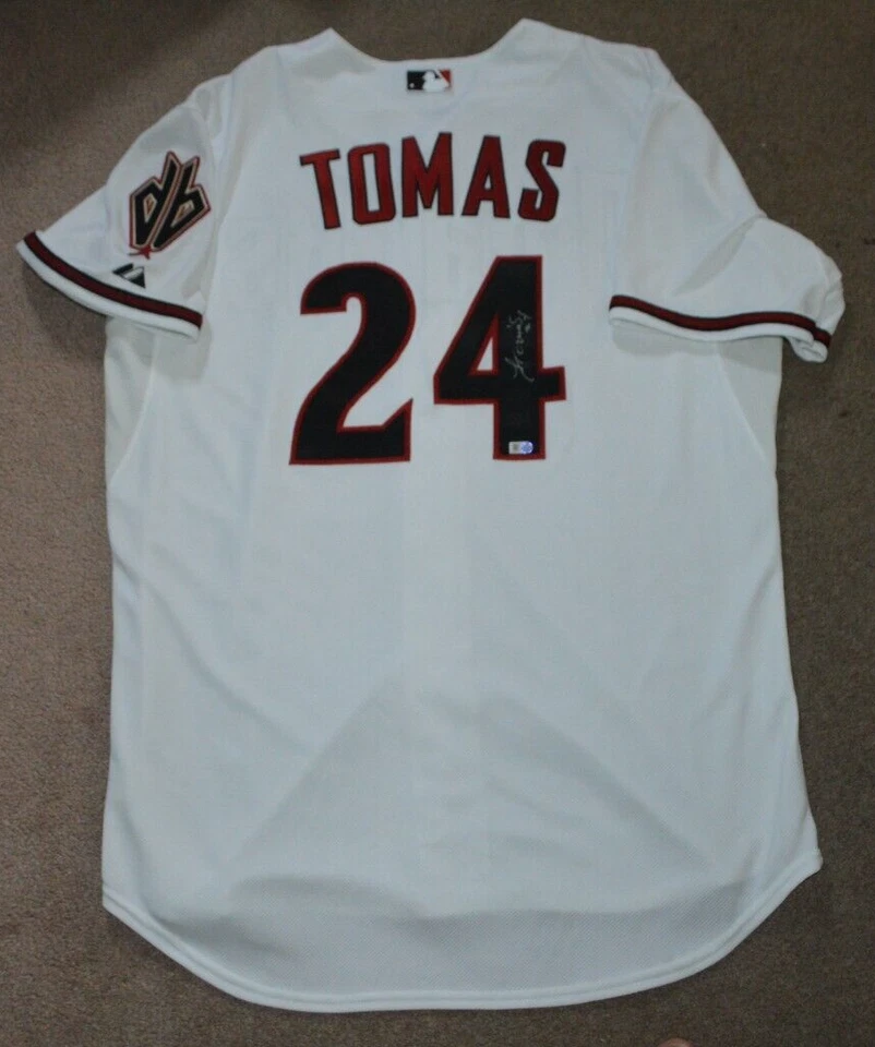 Yasmany Tomas Arizona Diamondbacks AUTOGRAPHED Majestic Authentic Jersey MLB LOA - Image 2 of 4
