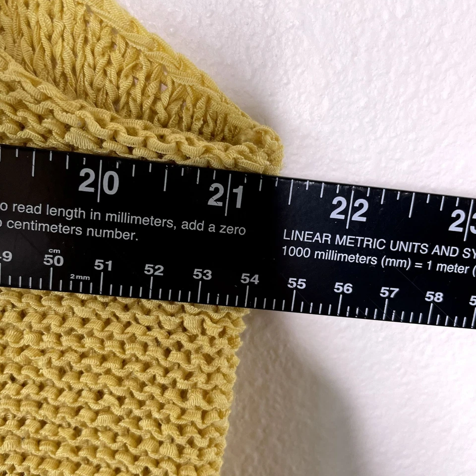 Vintage Crazy Horse Collection Womens Size 1x Yellow Loose Knit Tank Retro Shirt - Image 3 of 4