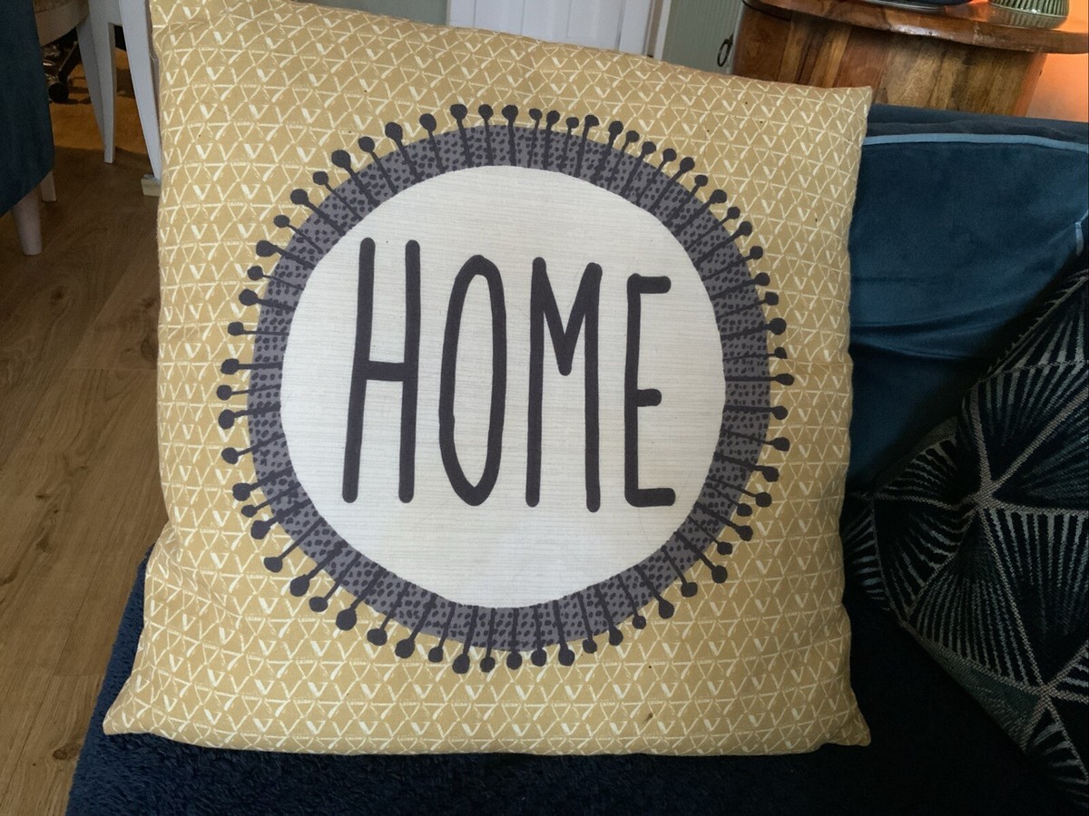 Home Cushion 40 X 40 Yellow Black Dunelm The Living Room UK