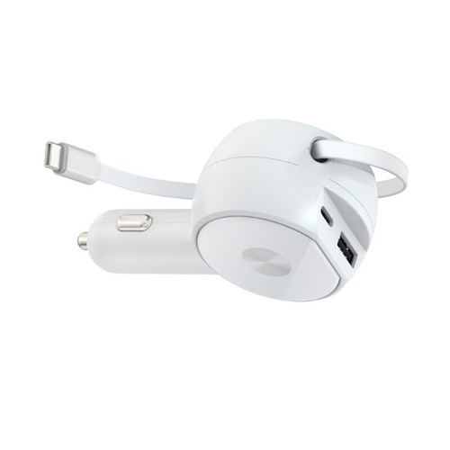 Retractable Car Charger 2 in 1 Fast Charging Car Phone Charger 60W Car Adapter - 第 9/10 張圖片