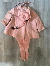 Vintage 1950's Kute Kiddies Winter Coat Suspenders Stirrup Pants & Hat Set