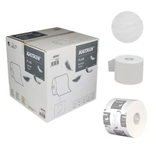 Image of Katrin Plus System Toilet Paper 800 White Pack of 36 Rolls (66940)