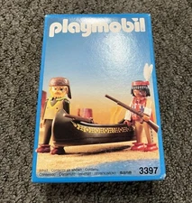 Playmobil 3397 Tracker and Canoe and Native American Vintage SEALED 1990