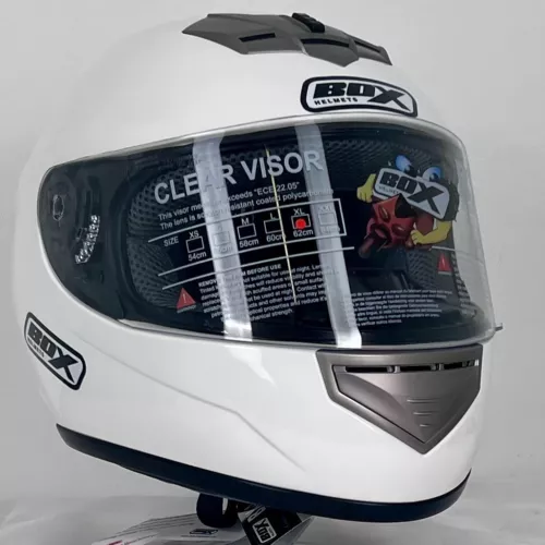 Box Bx-1 weiß XL Doppel D-Ring Version Motorrad Integralhelm Ausstellungsstück