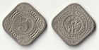 1943 Curacao 5 cents coin