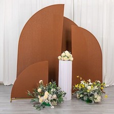 4 Matte CINNAMON BROWN Fitted Spandex Half Moon Wedding Arch Backdrop STAND