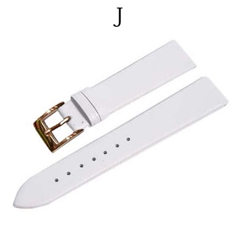 Men Ladies Leather Watch Strap Replacement Band w/ Metal Buckle Decor 12-22mm - Picture 11 of 27