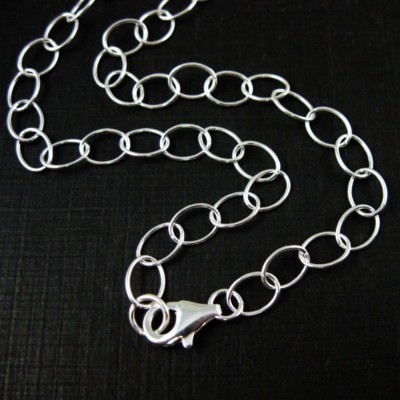 Sterling Silber Halskette Rundkabel Oval Kette Collier -8x6mm Silberkette