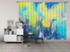 3D Watercolor Art ZHUA3307 Photo Curtain Window Blockout Fabric Amy 2023
