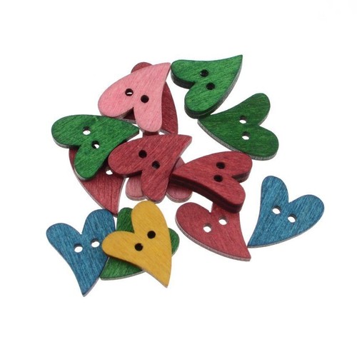 20Pcs Bear Wooden Buttons 2 Holes Sewing Clothing Decoration Craft Accessories - Picture 28 of 36