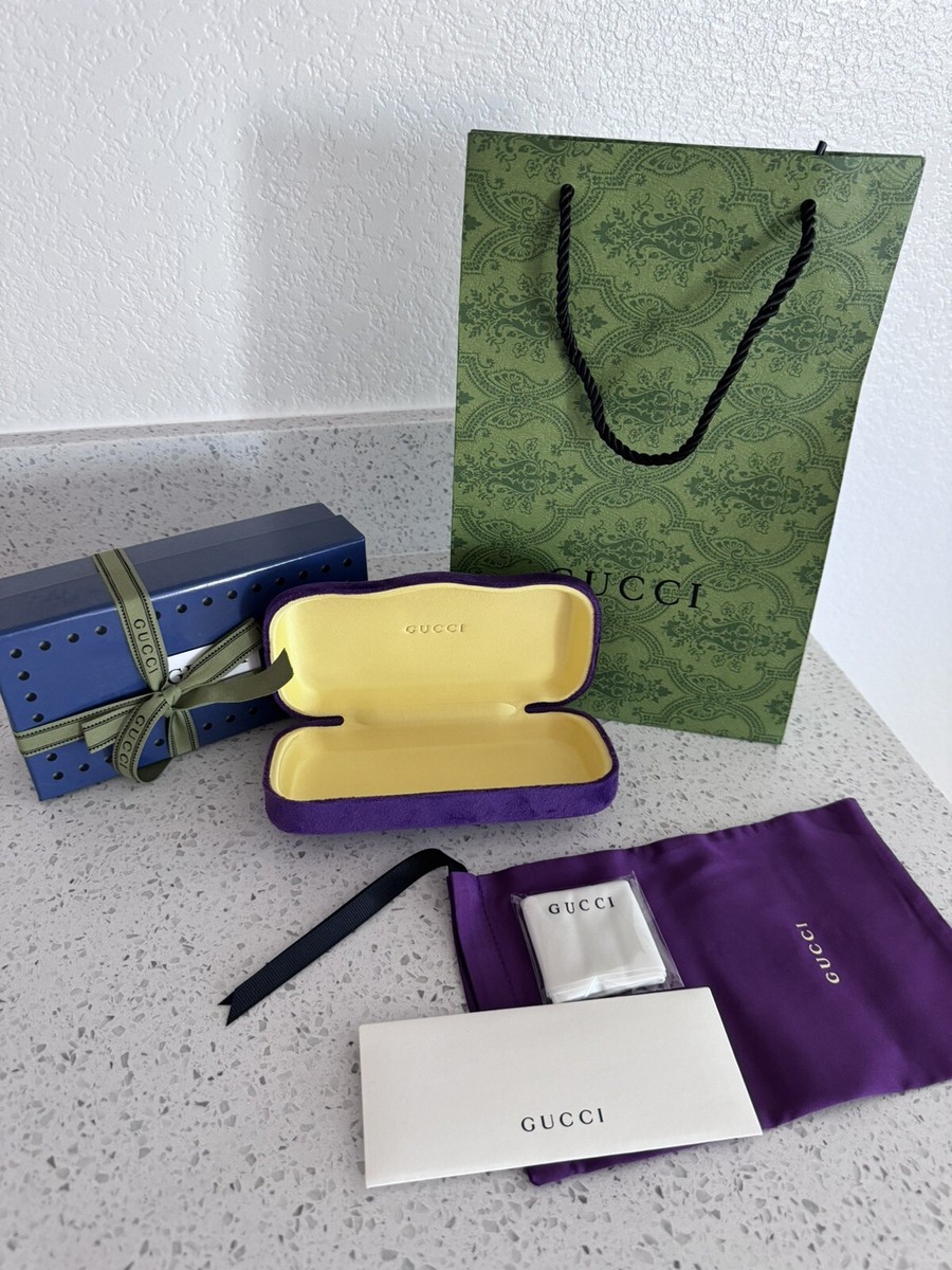 GUCCI パープル サングラス ケース付き New Gucci Sunglasses Eyeglasses Case Purple Eyewear Case W