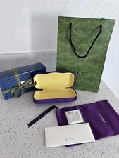 New Gucci Sunglasses Eyeglasses Case Purple Eyewear Case W Box And Shopping Bag