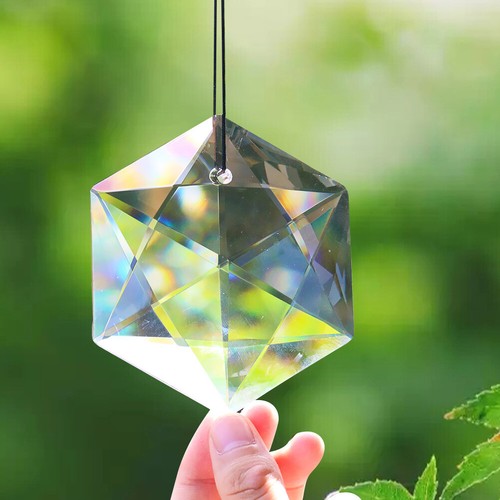 100MM Hexagonal glass crystal prism large satellite Colorful Home Decoration - 第 5/12 張圖片