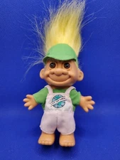 Troll Doll SAVE THE EARTH GREEN Vintage Hat Yellow Hair Garden Day