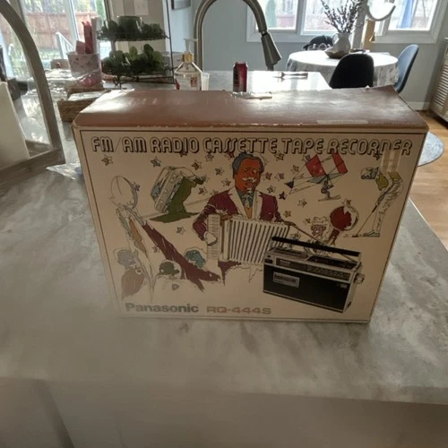 Panasonic RQ-444S Brown FM/AM Cassette Boombox Mic Mixing Auto-Rewind