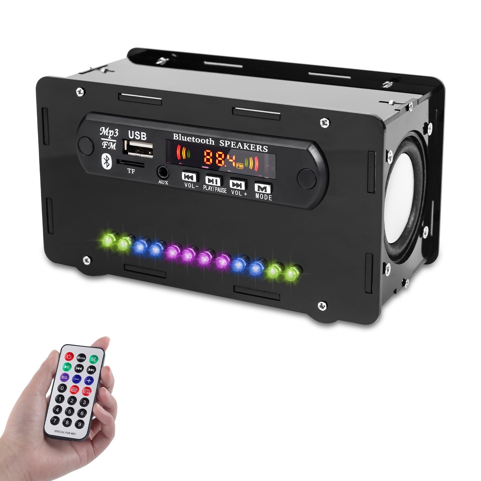 Haut parleurs Bluetooth avec FM via kit de soudage électronique DIY bois
