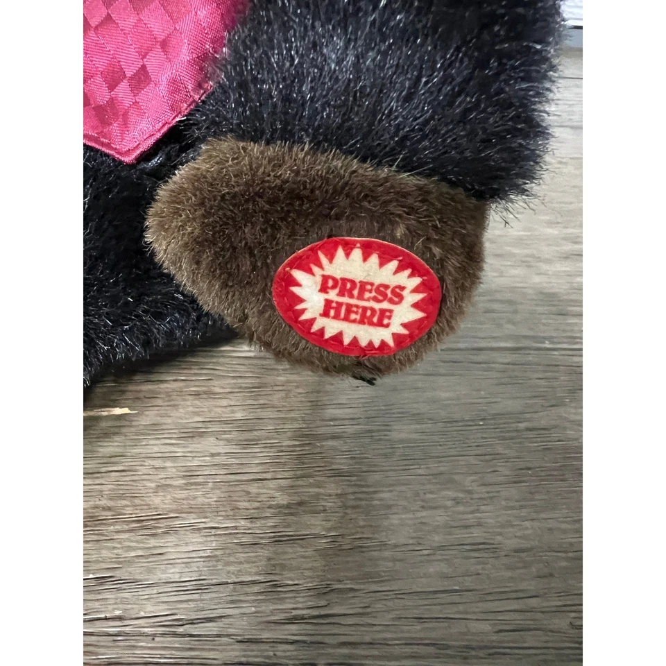 Peluche Dandee Talking Gorilla 1995 de colección nariz marrón probado funcionando usado en excelente estado Foto 3 de 4