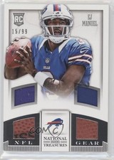 2013 National Treasures Rookie NFL Gear Materials Quad 15/99 EJ Manuel #9 5x8