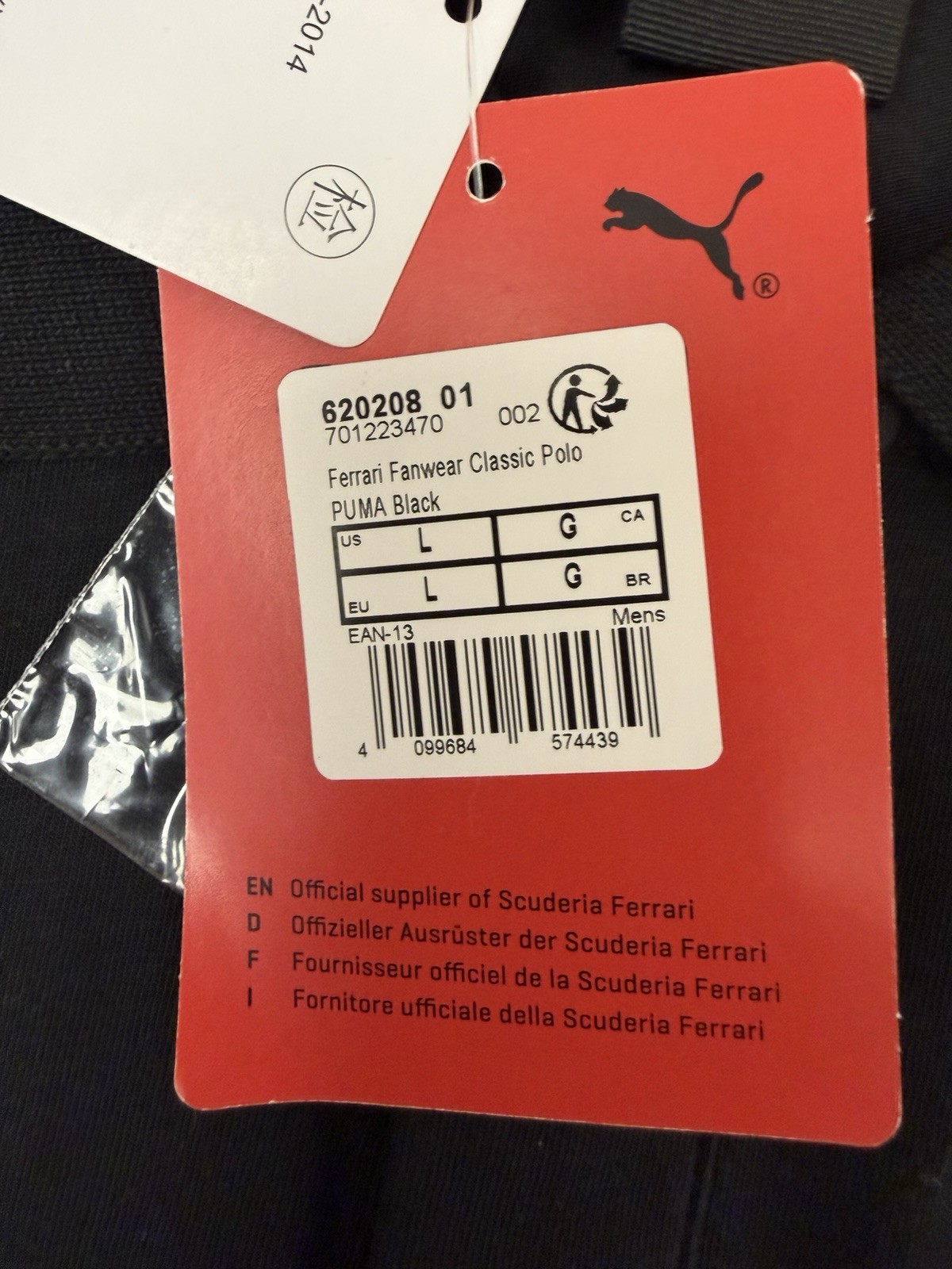 Scuderia Ferrari F1 Mens L Classic Polo Shirt Black Puma NWT thumbnail 23