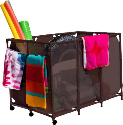 Mesh Rolling Pool Noodle Holder Bin for Toys & Floats 30.2'' L x 47.2'' W x 34'' H