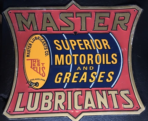 Superior Master Motor Oils Grease Vintage Novelty Style Metal Sign 14 x 12 in