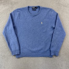 Polo Ralph Lauren Sweater Mens XL Blue Lambswool Crewneck Long Sleeve Preppy