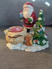 Cute Santa Christmas tree candle Holder Excellent Condition