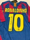 Ronaldinho Signed Barcelona Pro Style Soccer Jersey with COA
