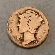 1921 Mercury Dime 10 Cents