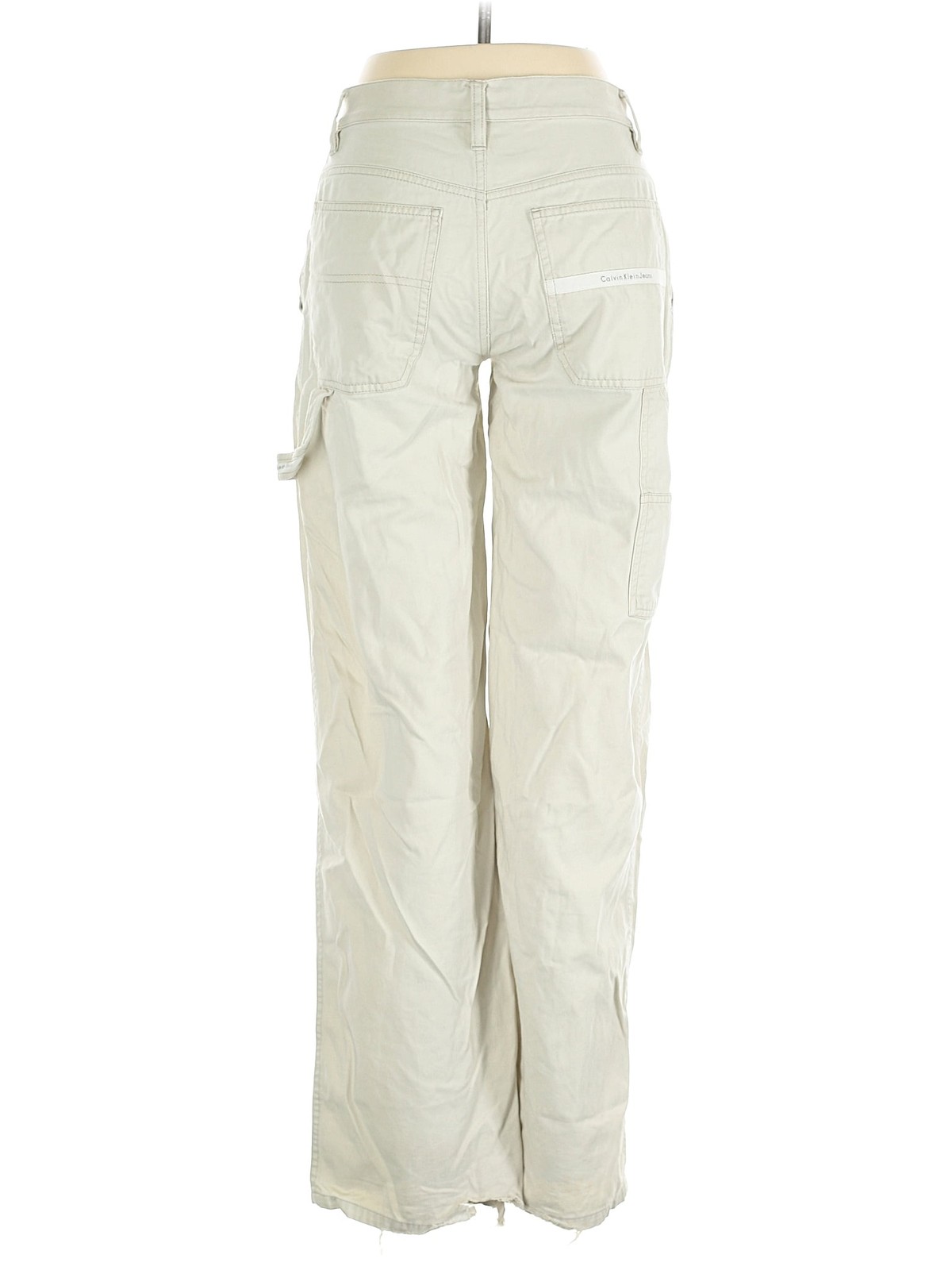 CALVIN KLEIN JEANS Women Ivory Cargo Pants 1 thumbnail 2