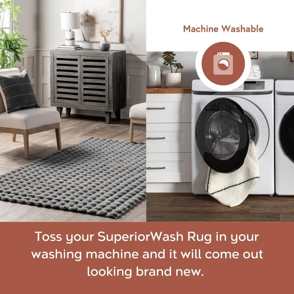 5' x 8' Cozy Plush Area Rug, Machine Washable, Non-Slip, Soft Fluffy Shag Car... - Image 3 of 4