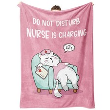Funny Nurse Gifts for Women, Nurse is Charging Blanket, LPN RN Birthday Appre...