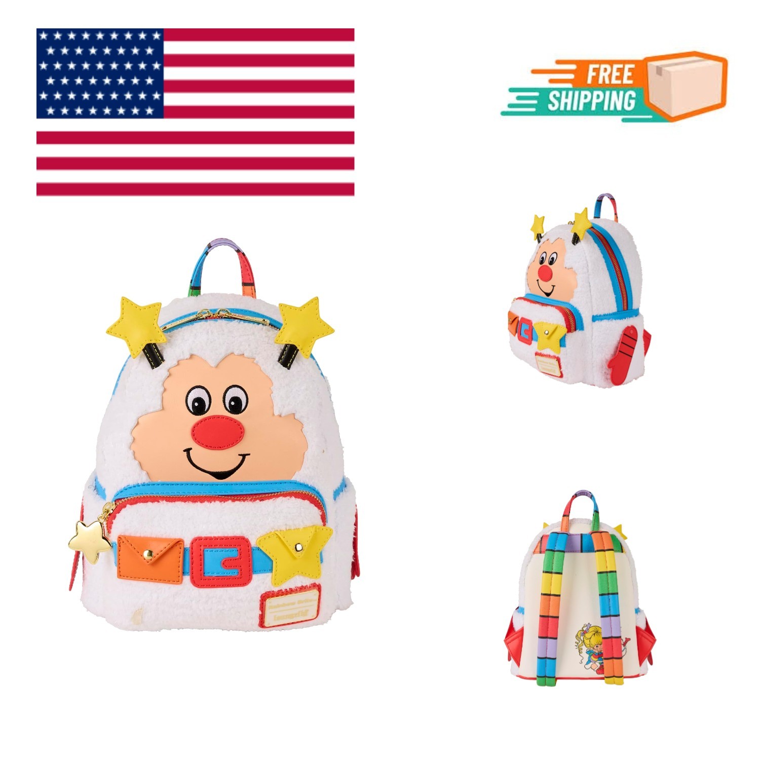 Rainbow Brite Twink Plush Cosplay Light Up Mini Backpack