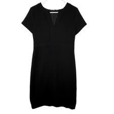 Ann Taylor Midi Sheath Dress Sz 6 Stitch Detail Chic Career Minimalist Capsule