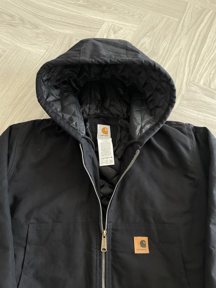 Carhartt hooded jacket black rework style XL jacket, photo 4 of 5