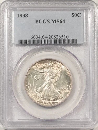 1938 WALKING LIBERTY HALF DOLLAR - PCGS MS-64, FRESH & PREMIUM QUALITY!