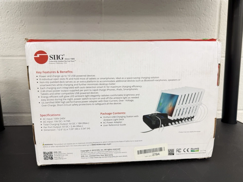 SIIG 10-Port USB-A/C & Wireless Charging Station w/ Light Deck AC-PW1H11-S1 - Image 3 of 4