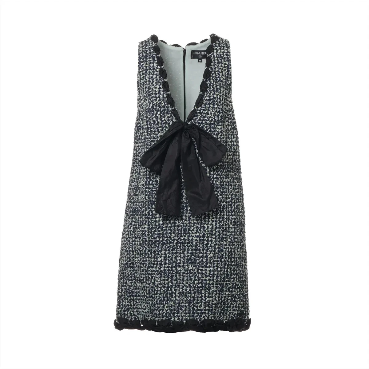 Abito smanicato Chanel P60 cotone x poliammide 38 donna verde x navy P60788V4