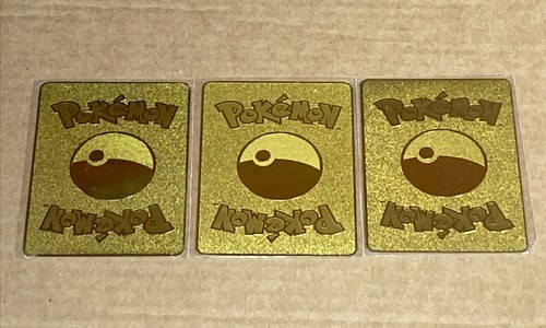 3-Pack Gold Metal Card Collectible Gift Display Fan Art New - Picture 5 of 6