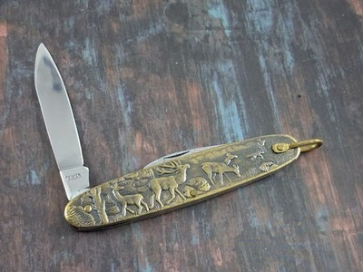Vintage Arnex Solingen Germany Fob Knife 1970s Böker Made for Arnex Moose Scene