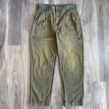 Vintage Polo Ralph Lauren Pants Men's 36x30 Faded Green Chino Straight Trousers