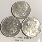 1883/1884/1885 O MORGAN MS/AU GRADE (3 COIN LOT) - NUMISMATIC VALUE💥✅