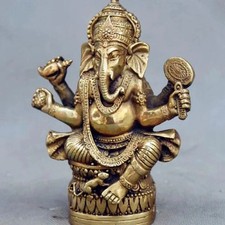 Tibetan Buddhism Brass Ganesha Ganapati Ganesh Lord God Elephant Buddha Statue