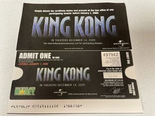 King Kong 2005 Admit One NM Collectible Memorabilia Movie Theatre Promo Voucher