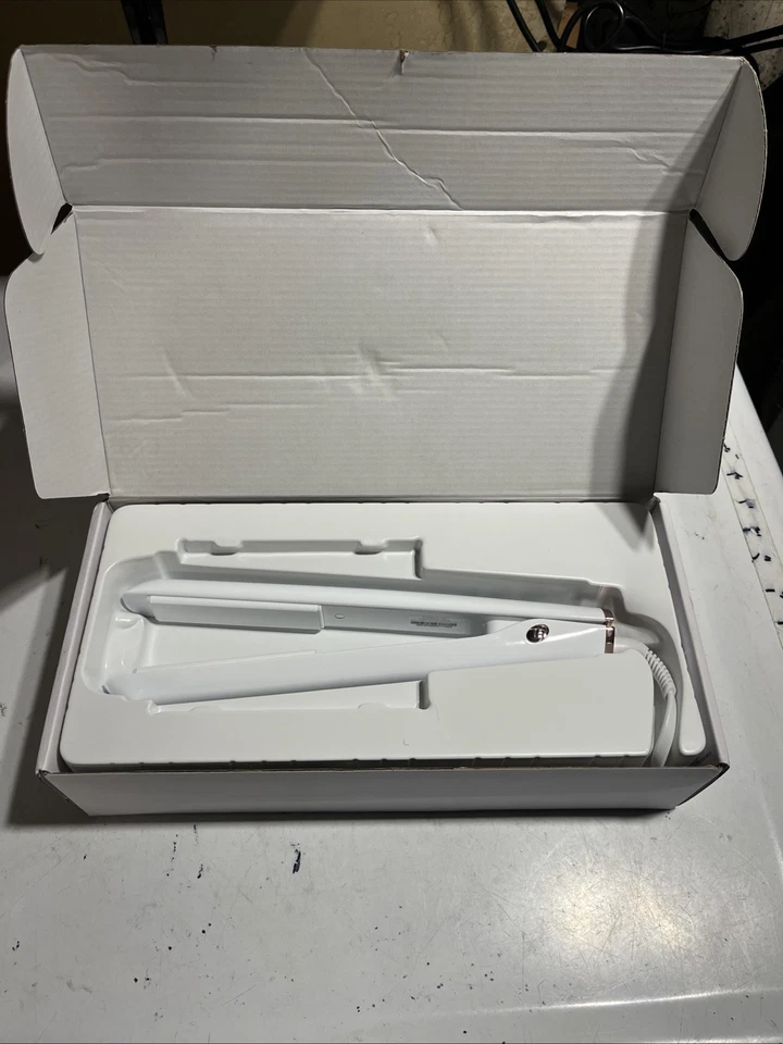 T3-SinglePass StyleMax Professional 1" Ceramic Flat Iron Longer Plates White NEW - Image 3 of 4