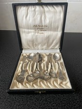 Set Of 9 Nils Hansen Odel Demitasse Spoons 4-3/4” Norwegian 830s Silver 72g