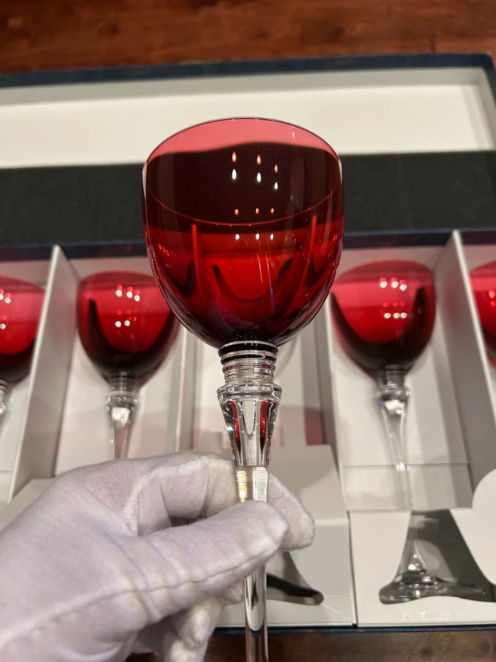 SAINT LOUIS CRISTAL FRANCIA "GRAN LUGAR" ROJO RUBÍ 8 OZ. COPA DE VINO HOCK COMO NUEVA Foto 2 de 4